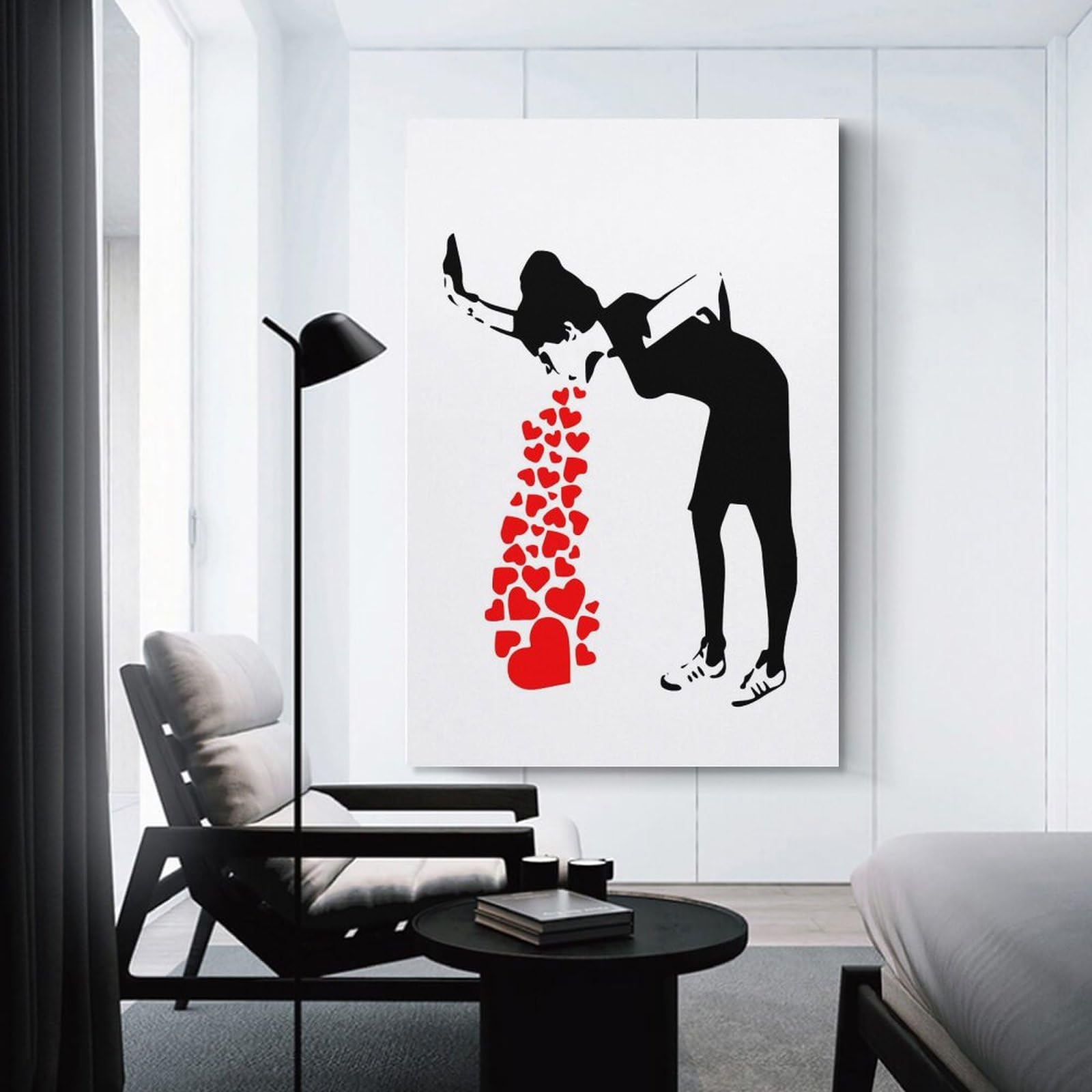 Amazon.co.jp: アートパネル バンクシー Banksy ハート 女性 装飾画