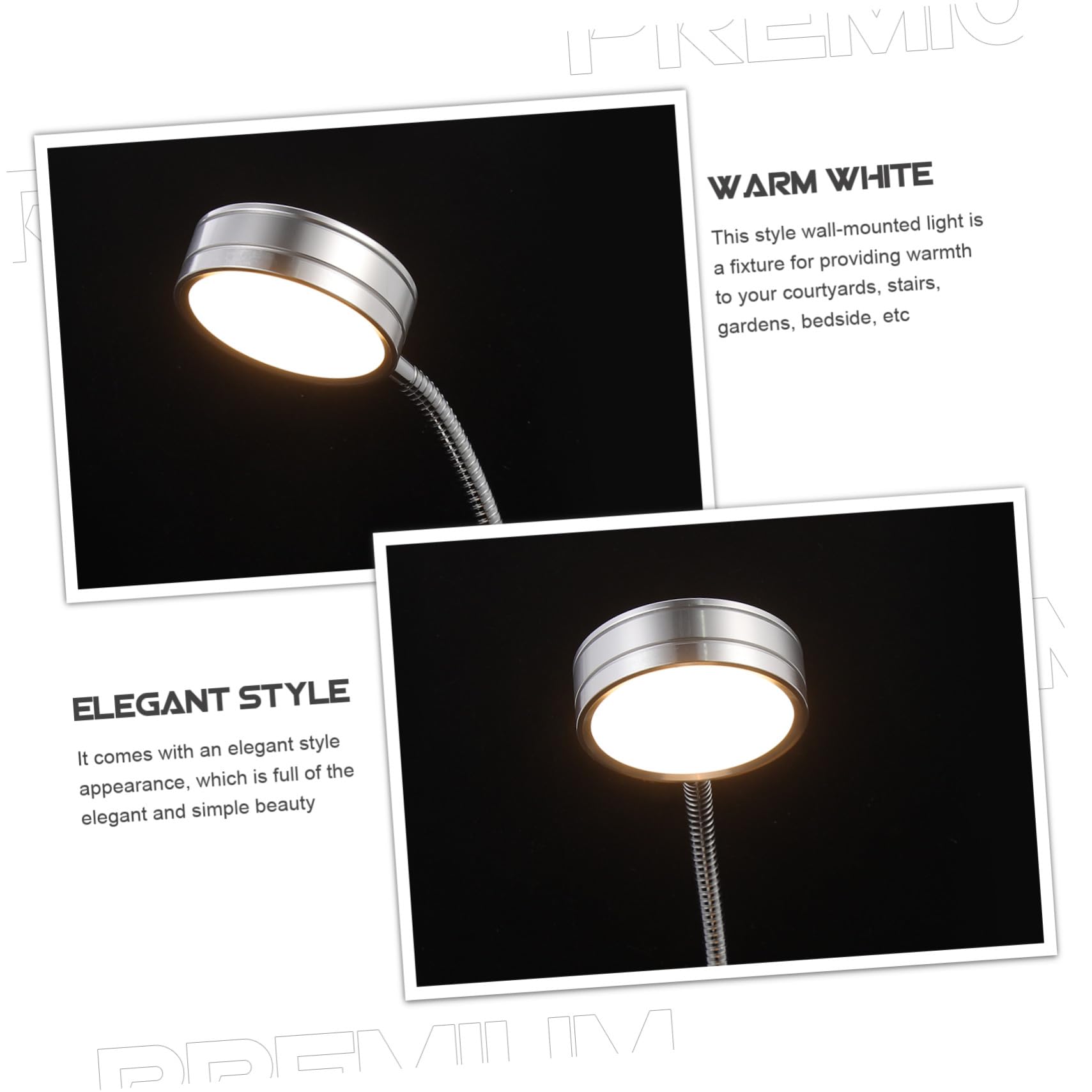 Lámpara de Lectura LED de Montaje en Pared para Cama | Aluminio Plata, Uso Sencillo, Estilo Simple y Elegante, para Cocina y Bar
