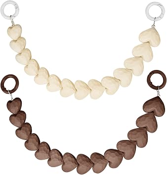 2Pcs Purse Extender Chain Heart Bag Extender Chain Brown Purse Strap Extenders Beige Purses Strap Replacement Crossbody Cute Bags Accessories for Women Bag Charms for Handbags Tote Bags Purses Making