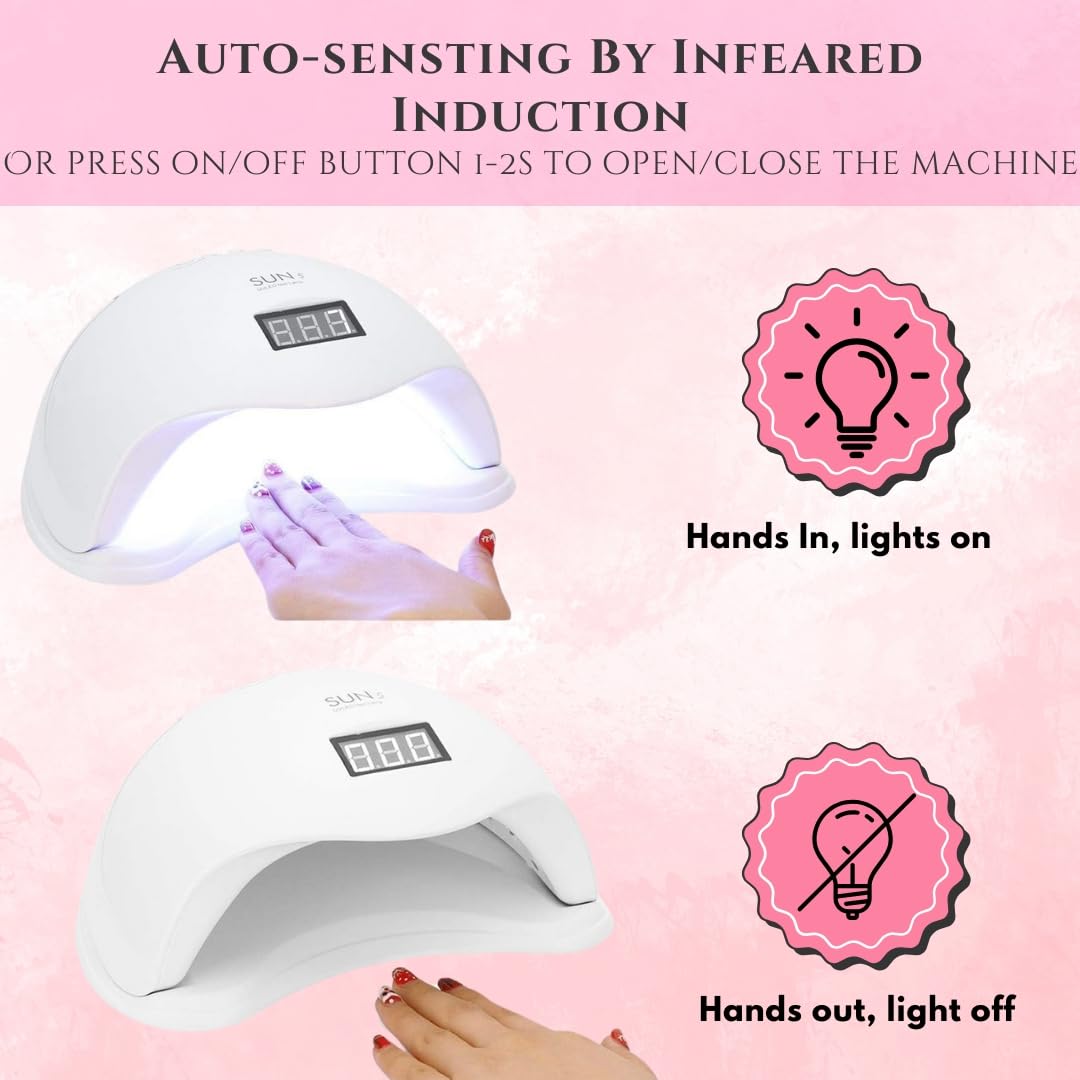 STARTIPS Gel Nail Polish UV Light Lamp Nail Dryer Machine And Nail Paint Dryer Machine For Nails Art White, uv light for resin art drying, all in 1 uv led drying machine. Sun 5 uv lamp - Image 6 thumbnail