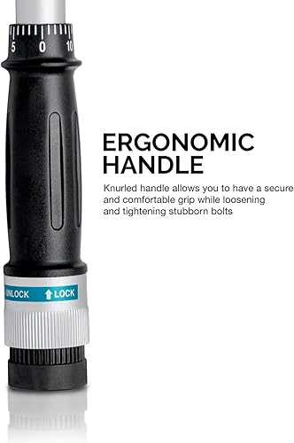 Miniatura 7 de NEIKO PRO 03710B - Llave dinamométrica ajustable SAE de 34 pulgadas con ajustes de clic de par de 100 a 700 pies fabricada con acero CrV 48 pulgadas