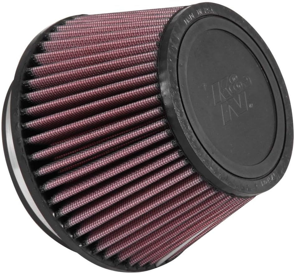 K&N High-Flow Original Lifetime Universal Clamp-On Air Filter: Performance, Premium, Washable: Flange Diameter: 5 In, Filter Height: 4.125 In, Flange Length: 1 In, Shape: Tapered Conical, RU-5163XD