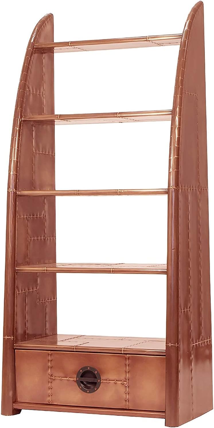 Nautical-Mart Designer Aviator Aluminium Open Vintage Bookshelf Home Decor (Vintage Copper)