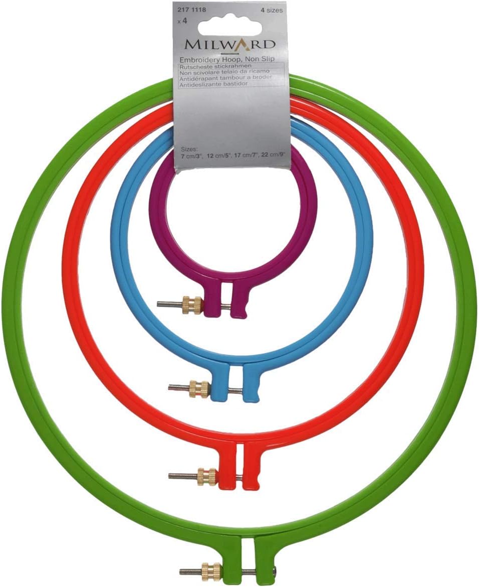 2171118 Embroidery Hoop Set, Assorted, 7cm/12cm/17cm/22cm
