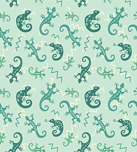 Ambesonne Reptile Duvet Cover Set, Exotic Lizards Chameleons Leaping Illustration Nature Reptiles, Decorative 2 Piece Bedding Set With 1 Pillow Sham, Twin Size, Green Mint #TOP1