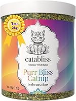 Catabliss Natural Catnip 1oz Jar - Pure Fresh Cat Nip Herb for Playful Cats, Toys, Training & Indoor Fun - Resealable Potency