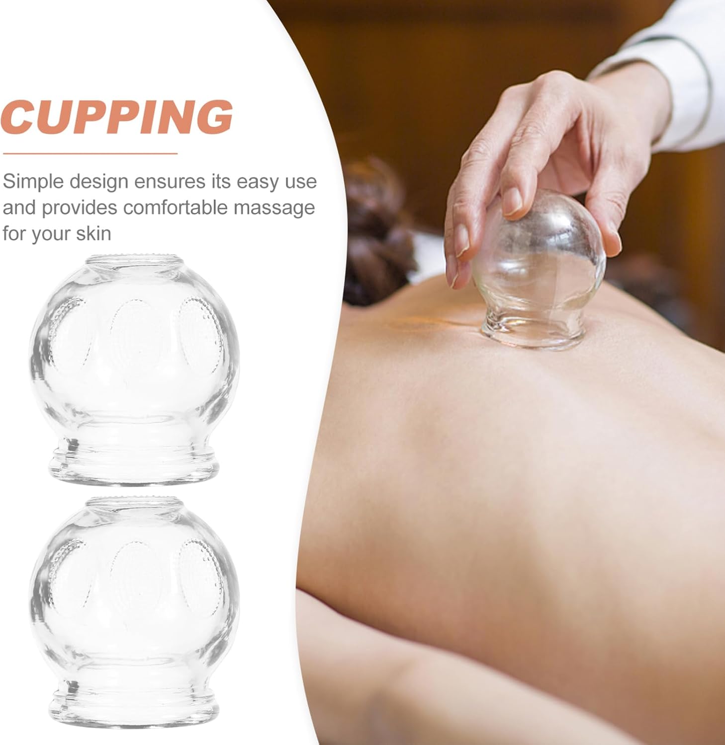 COLLBATH 7pcs Glass Cupping for Home Use Chinese Cupping Adsorption Durable Glass Material and Pain Relief