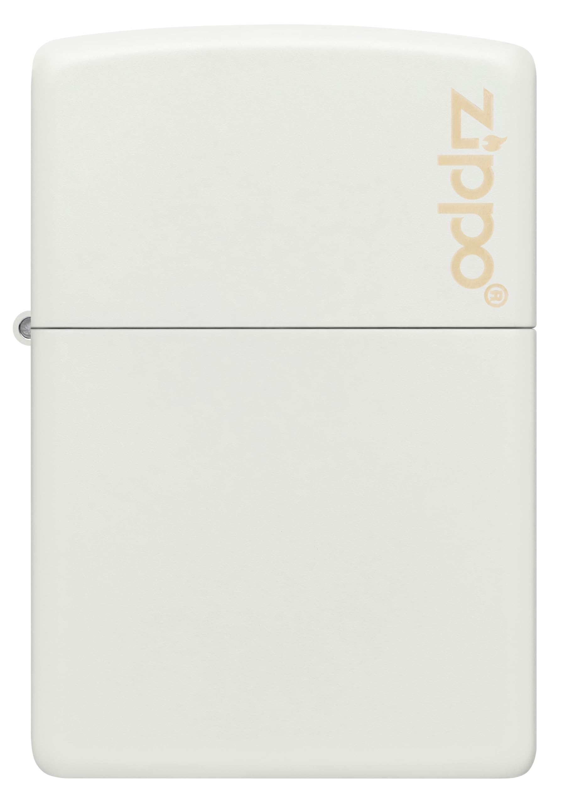 Zippo Accendino in metallo, bianco opaco, con logo, taglia unica