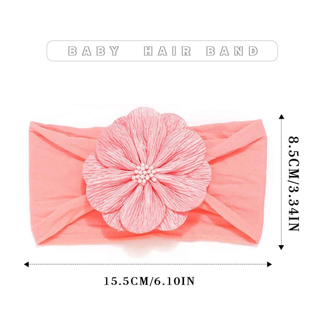 Steewarts 8 Fasce Per Capelli Neonata Con Fiocco - Turbanti Elastici In Nylon, Accessori Per Bambine, Baby Shower