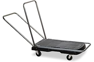 Rubbermaid Carts with Wheels Commercial: Convertible Folding Utility Dolly with 250 lbs Capacity