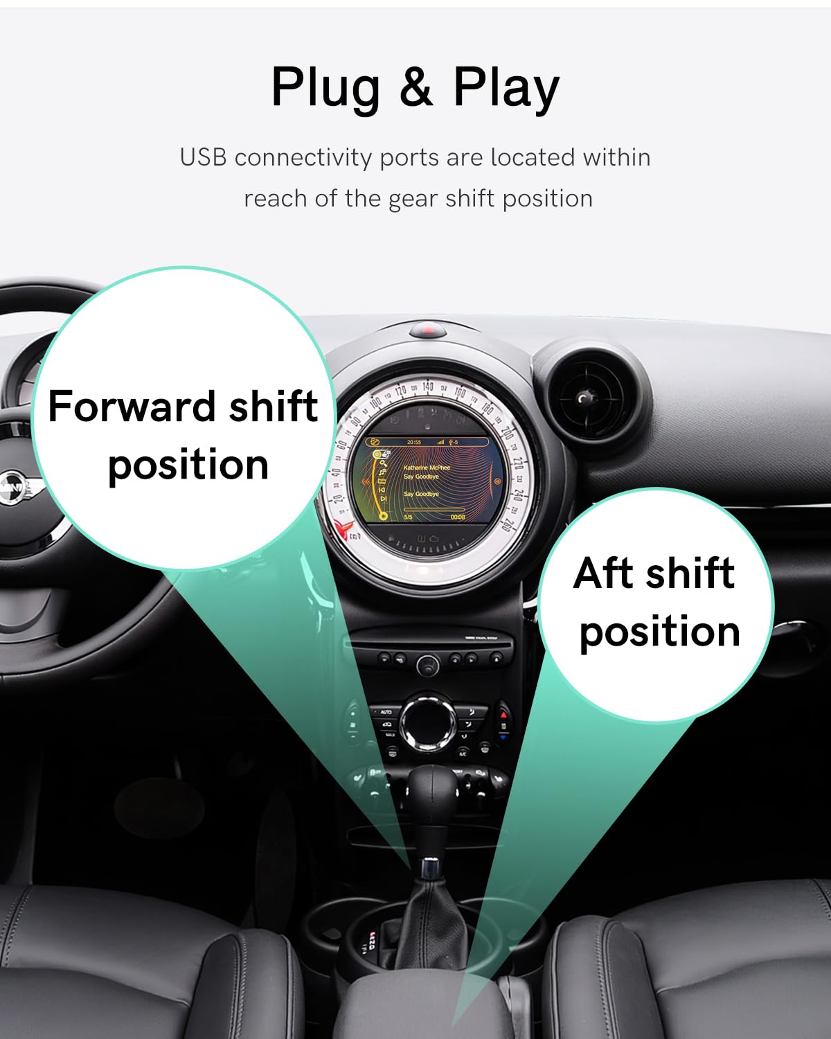 Adattatore Bluetooth per auto per BMW Mini CIC con Boost CD Sistema- Cavo USB e AUX Connettività, trasmettitore Bluetooth compatibile con iOS/Android