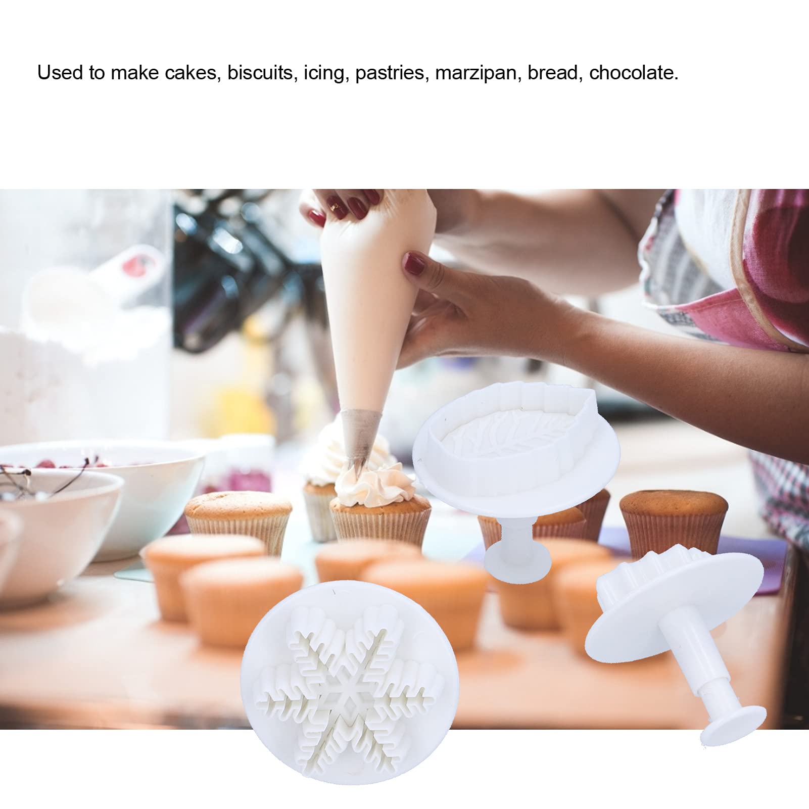 Fondant Cake Mold Cookies Biscuits Cutter Set Easy to Use Safe Durable Baking Tools for DIY Cooking Family Baking Made of Food Grade Plastic Material 37PCS