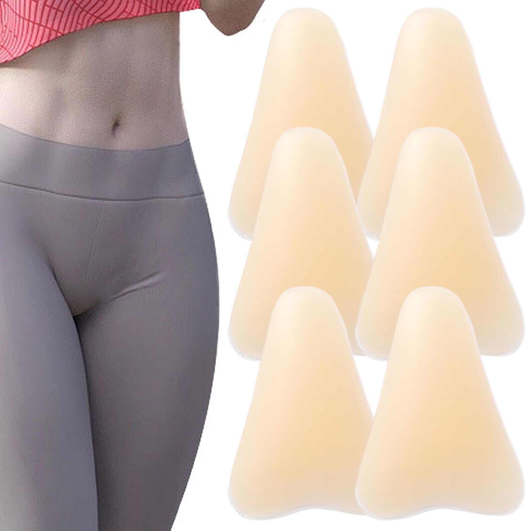 6pcs Camel Toe Concealer, Silikon Einsetzen großer Nahtloser Anti -Kamelzehen Unterwäsche, tragbare und Wiederverwendbare Anti -Cameltoe -Pad für Frauen
