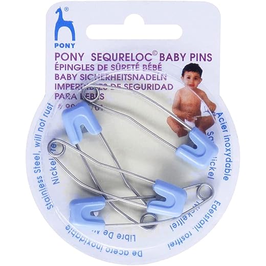 Pony Baby Safety Pins Blue Pack of 1