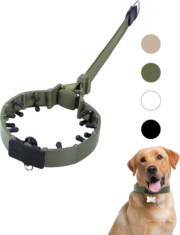 Coleira de Pinos para Cães SVD.PET com Fivela de Engate Rápido e Regulagem, Army Green, Tamanho Grande