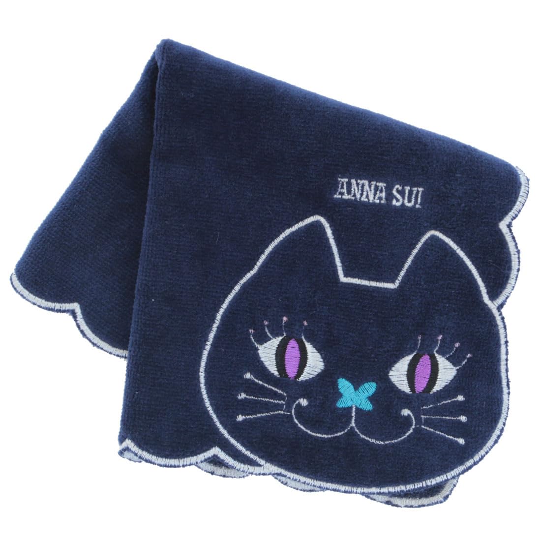 Amazon｜ANNA SUI (アナスイ) タオルハンカチ (ネコ刺繍) 猫 猫柄