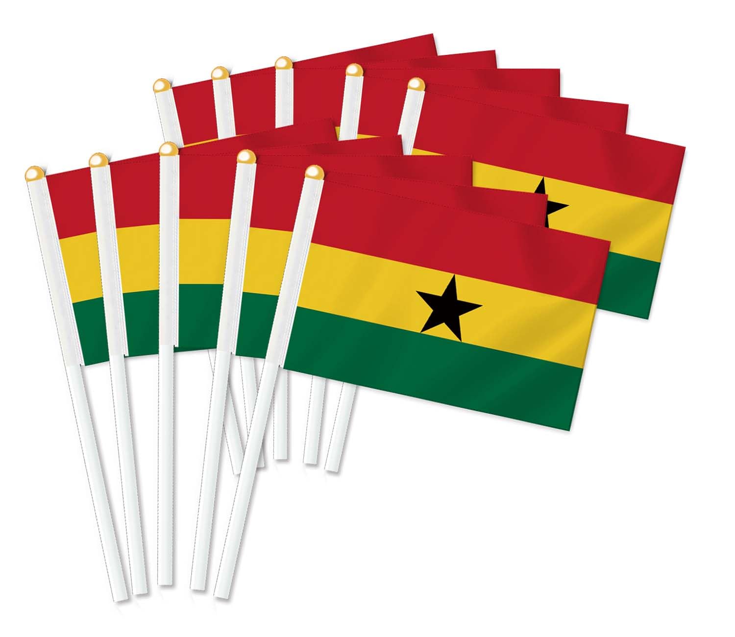 Pack of 25 Ghana Handheld Flag, Ghanaian Decor Hand Held Flag Decoration Banner Hand Ghana — image 1