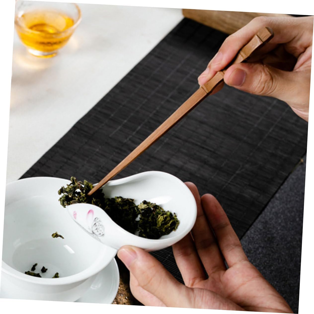 1 Set Ceramic Tea Divider Vanity Table Tea Spoons Coffee Accessories Office Accessories Home Tea Ceremony Supply Gongfu Tea Accessory Tea Leaf Scoop Coffee Dosing Cup Zen