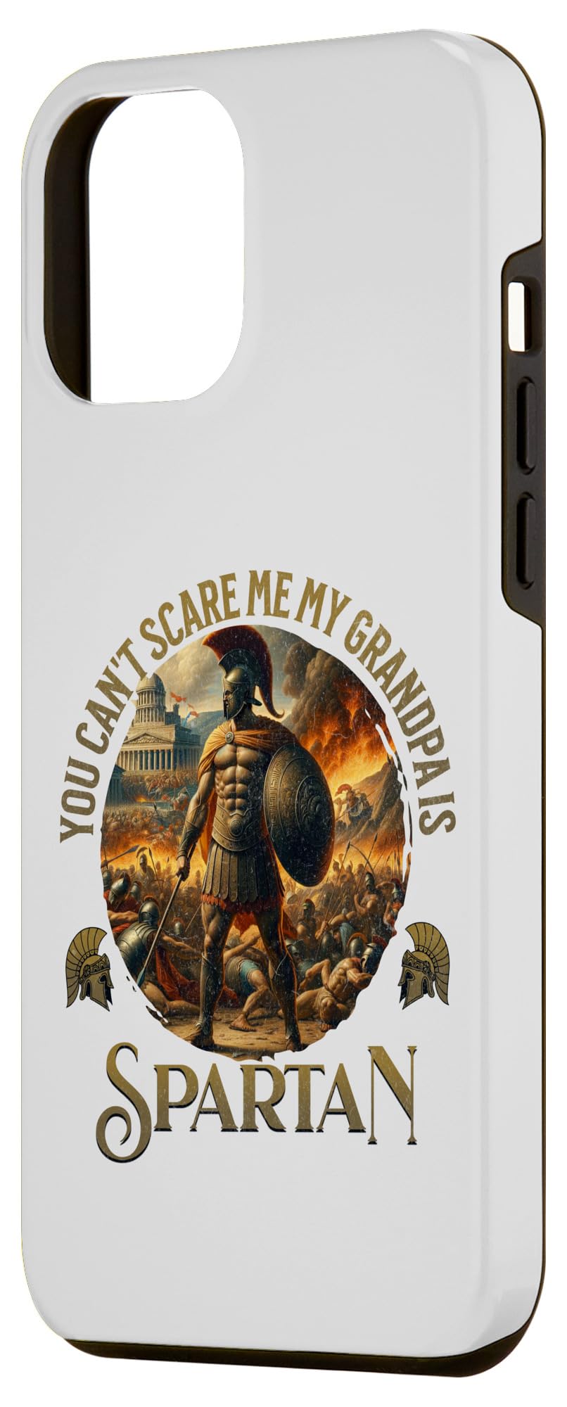iPhone 14 Pro Max You Can't Scare Me My Grandpa Is Greek Spartan Warrior Men Case - Image 2
