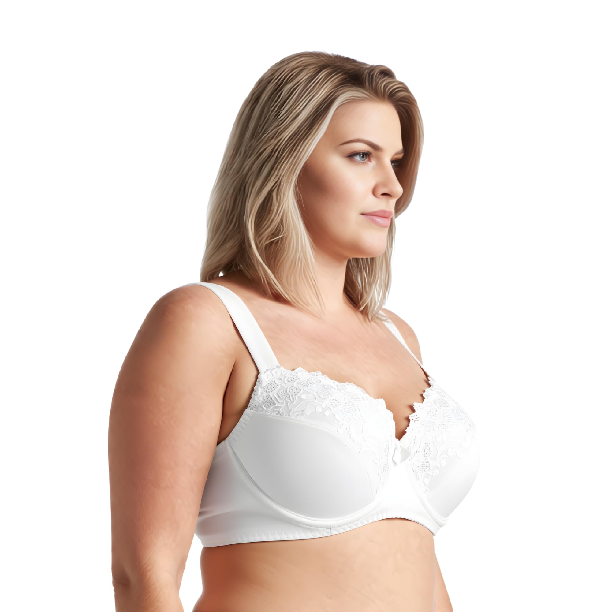 Curve Muse Grande Taille Minimiseur À Armatures Soutiens-Gorge Non doublés avec Dentelle à Broder - Paquet de 3