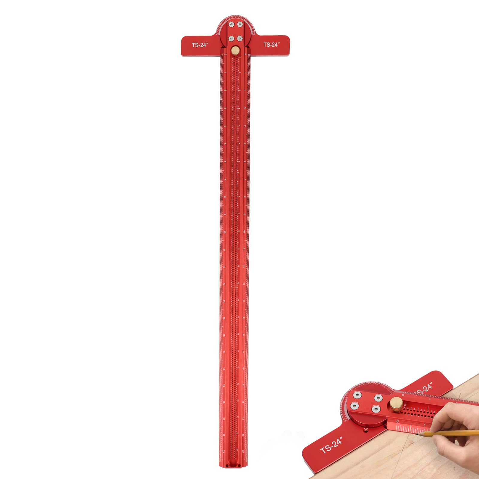 Regla de trazado para carpintería tipo T de Maxant, calibre de línea de 90 grados, regla de arquitecto, escuadra en T, 600 mm (16 pulgadas) para trabajos de carpintería, diseño y herramientas de med