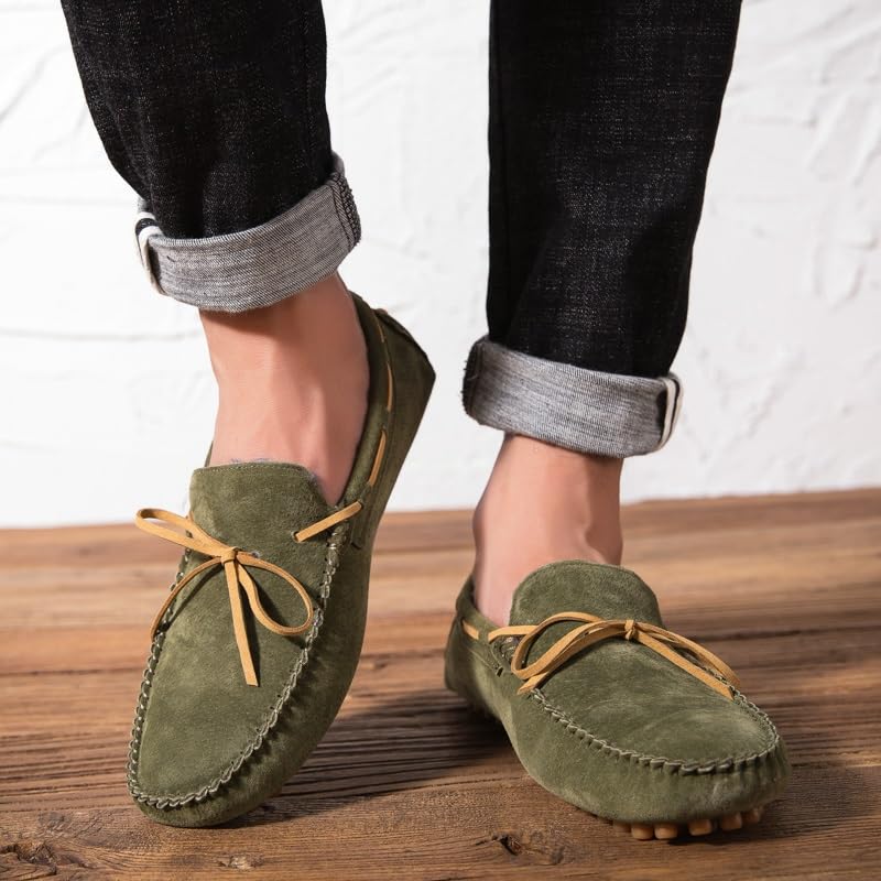 Men's Loafers Shoes Suede Vamp Boatshoes Faux Fur Lining Driving Loafers Flat Heel Anti-Slip Comfortable Casual Outdoor Slip-on3