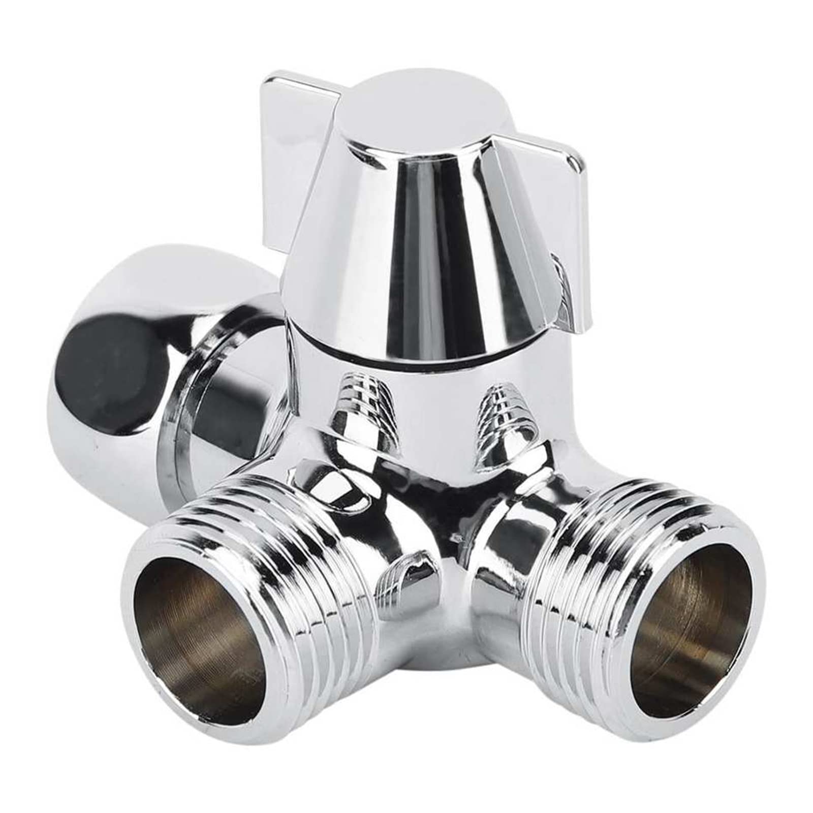 G1/2 "3 Vie Deviatore d'Acqua Adattatore a Forma di T Valvola Deviatrice d'Acqua Regolabile WC Bidet Doccia Separatore d'Acqua Rubinetto Splitter