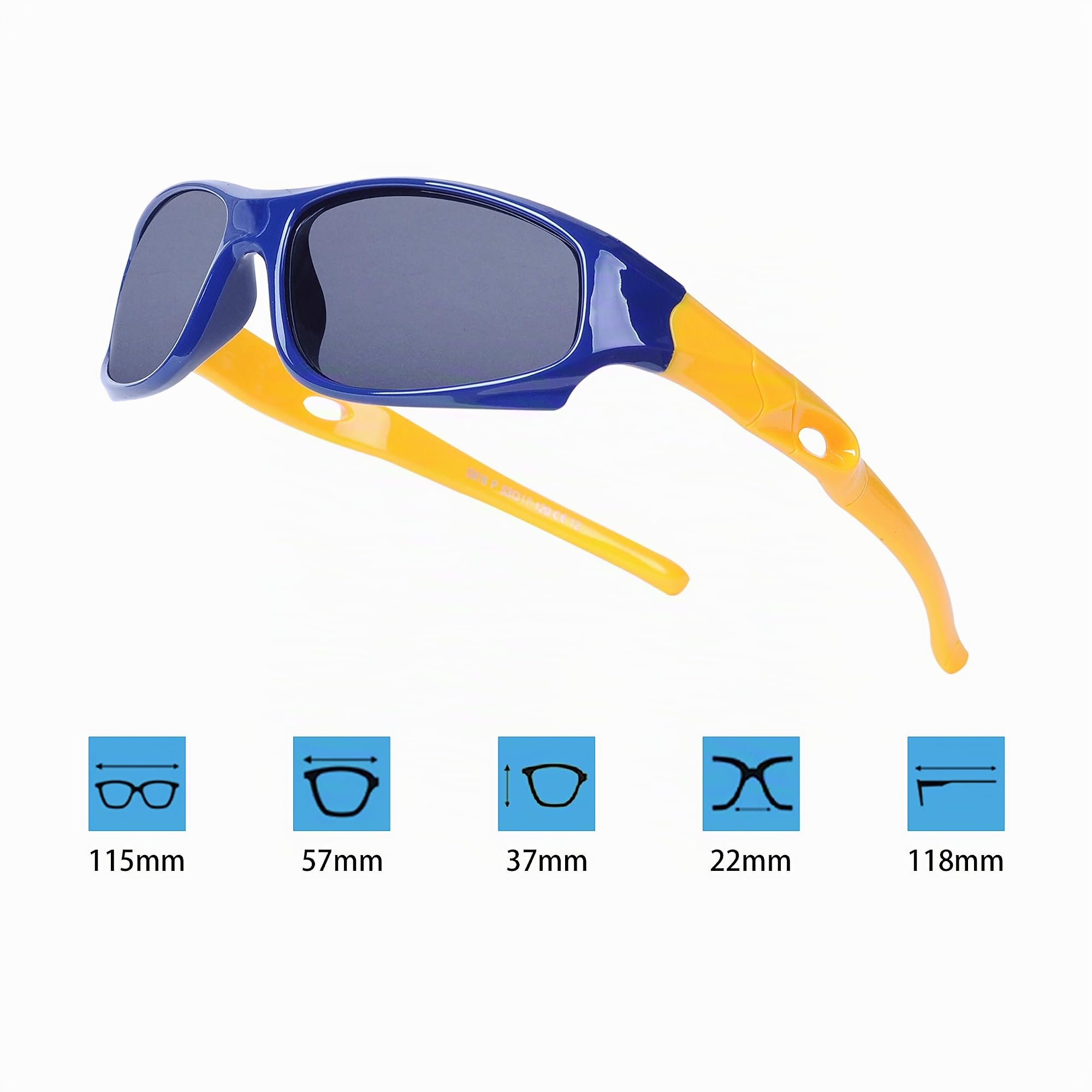Gafas de sol infantil polarizadas para niños y niñas 3-12 años con cordón y funda