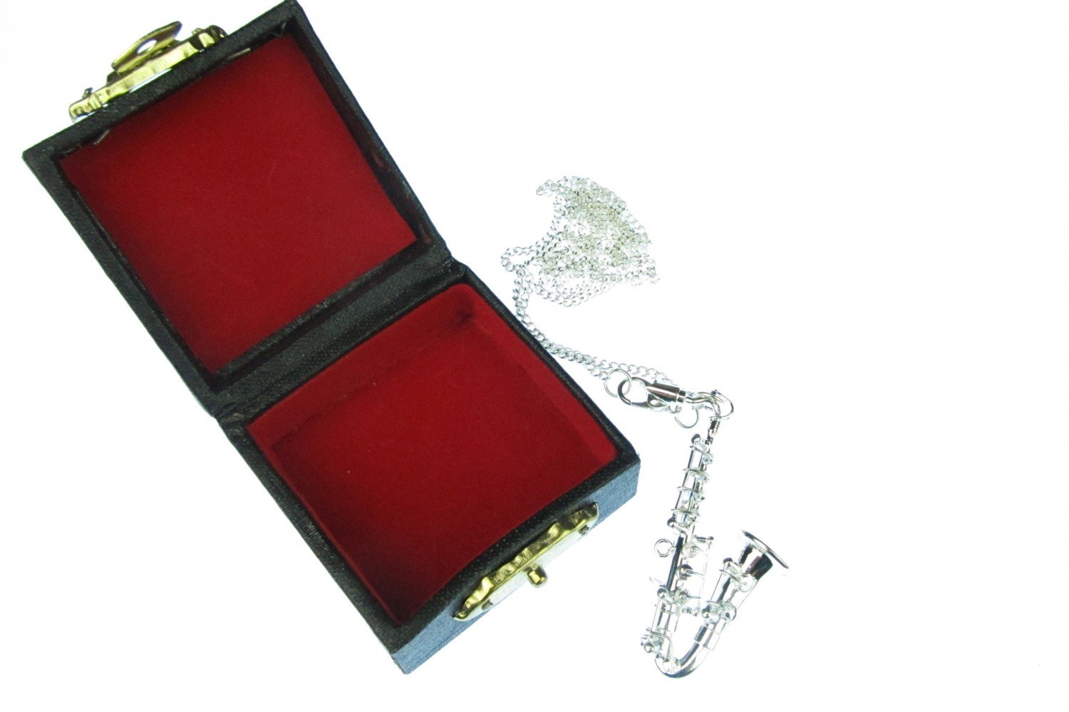 Miniblings Saxofon Kette Saxofonkette Halskette Saxophon versilbert 60cm