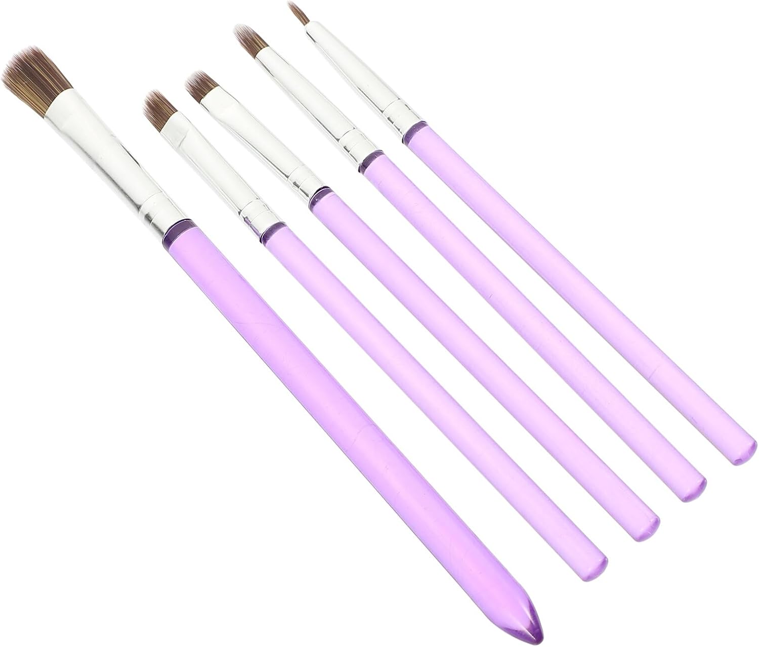 Cake Decorating Brushes Set 5 Pieces Purple Fondant Painting Brushes Food-grade Dessert Cake Accessory Multi-function for Household Use