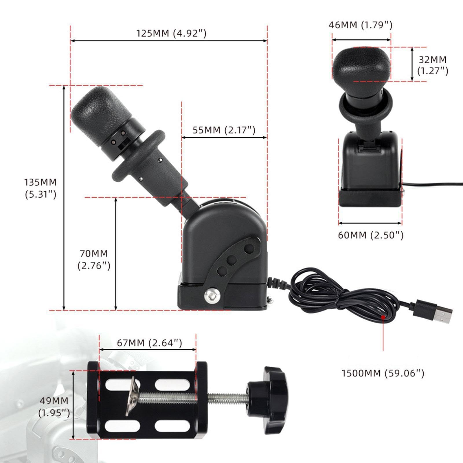 QUILSTM Frein à main pour camion de jeu vidéo : contrôle précis grâce à sa construction métallique compacte et robuste. Frein main pour ordinateur de