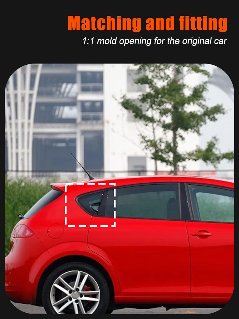 Auto Hinterer Seite Dreieck Panel Verkleidung Abdeckung Geeignet für SEAT Leon 2008-2012,Dreiecksjalousien hinten für Autos,Schwarz Auto-Aufkleber für hintere Seitenfenster (Klavier Schwarz)