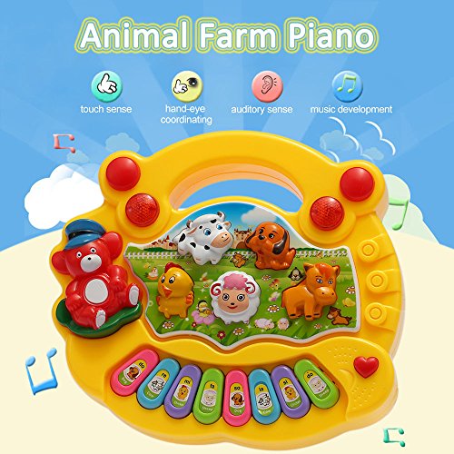 Hlily Coolplay bebê crianças criança musical educativo animal fazenda piano eletrônico com chave des