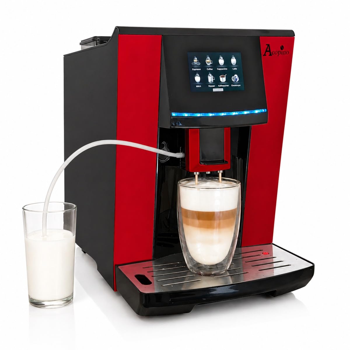 Acopino Vittoria OneTouch Kaffeevollautomat – Cappuccino & Latte auf Knopfdruck, großes 3,5" Touchdisplay, leise & kompakt, einfache Reinigung – Alternative zu Markenmaschinen