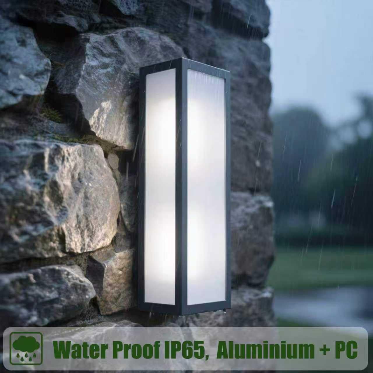 EBION Aplique Pared Exterior E27, Lámpara De Exterior Pared Moderno, Ip65 Impermeable, Antracita, Aluminio(Sin Bombilla)