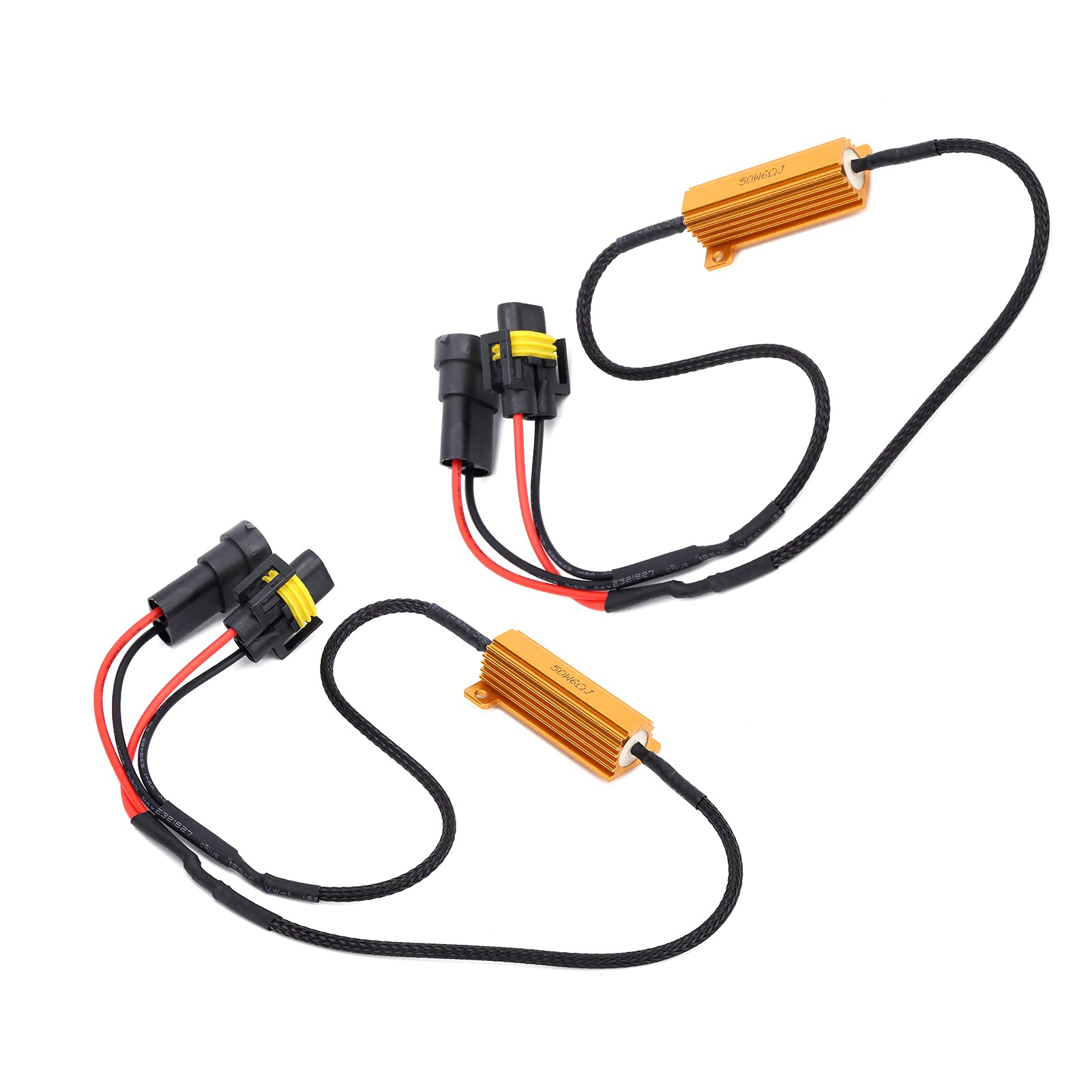 Akozon H11 H8 H9 H27 880 881 2 Szt. Adapter Rezystora Obciążenia LED Dekoder Błędów Zapobiegający Migotaniu 50 W 6 Ω Do Kierunkowskazów/światła Przeciwmgielnego