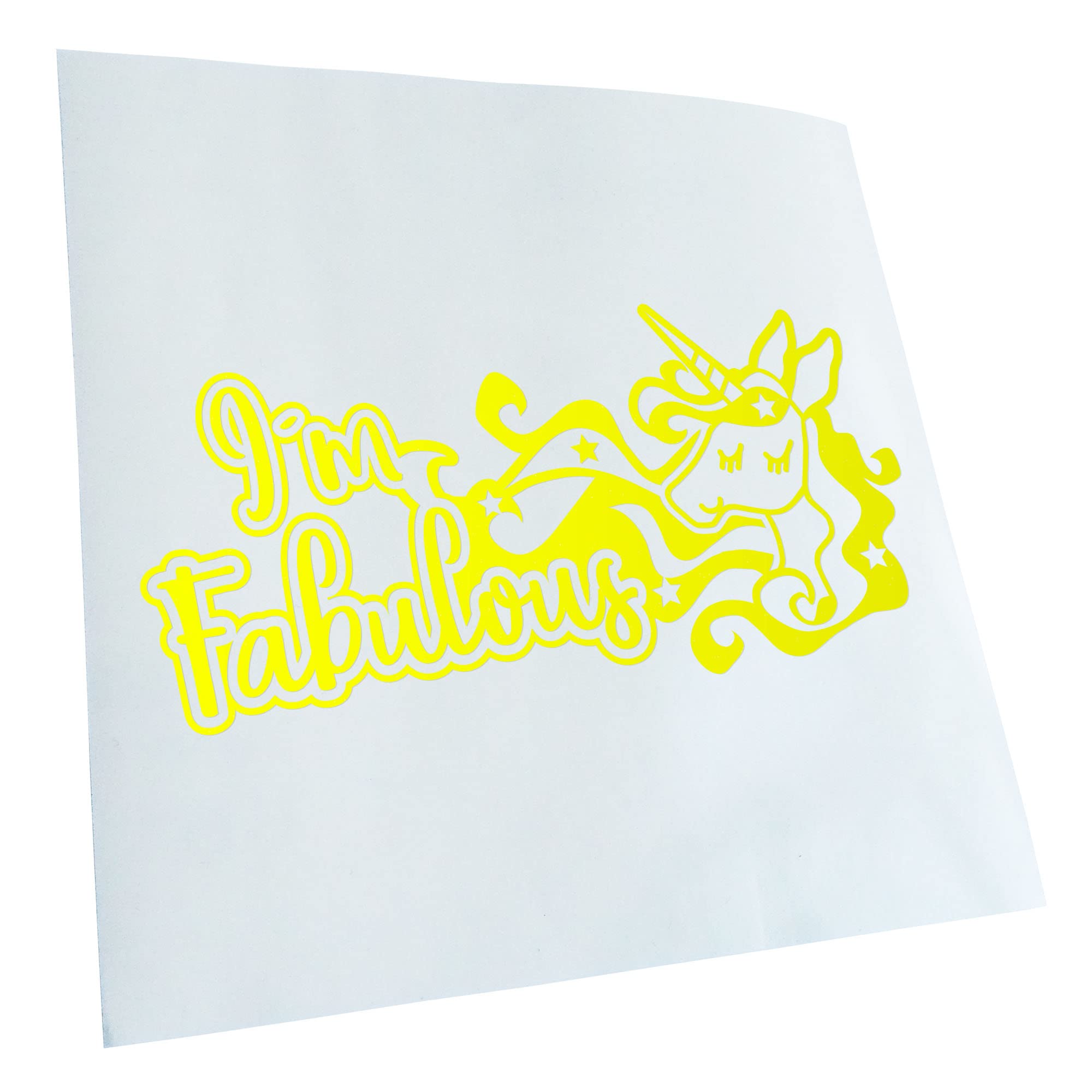 Kiwistar - Car Sticker - i'm Fabulous Unicorn - Neon Yellow - 20 x 10 cm - Rear Window Car Sticker Weatherproof for Car Truck Moped Truck - Sticker Exterior Self-Adhesive Tuning Accessories for Window