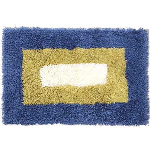 オカ バスマット 乾度良好 ランドスケープ 約50×75cm ブルー 吸水 速乾