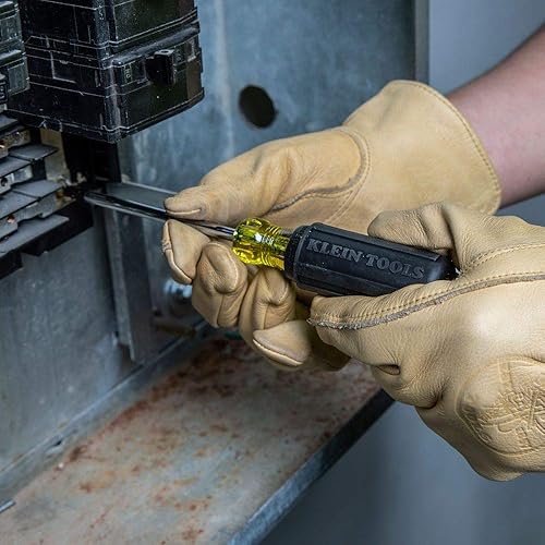 Miniatura 6 de Klein Tools 85074 Juego de destornilladores de 6 piezas, incluye 3 cabezales planos multiusos, 3 Phillips, fabricado en Estados Unidos, comodidad de