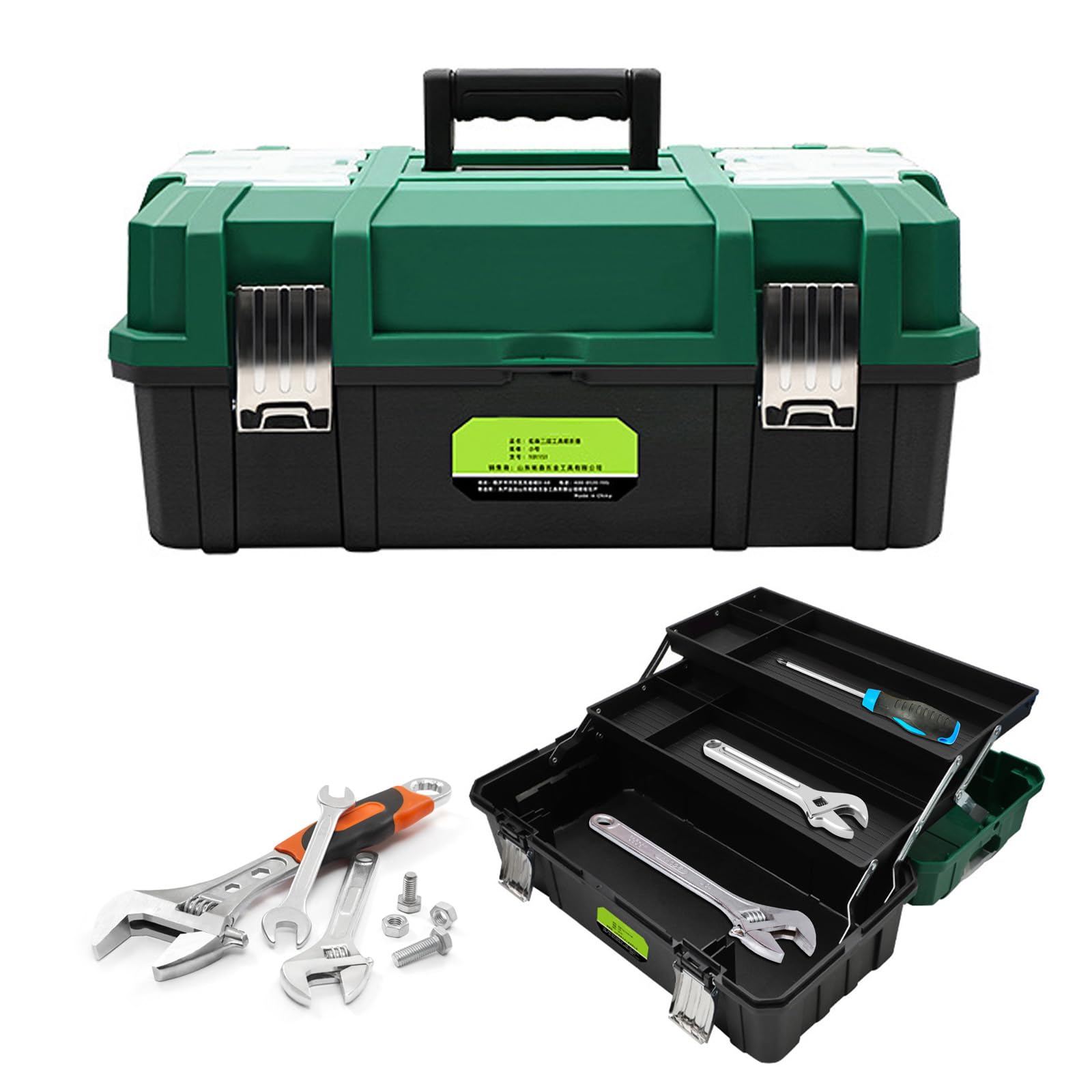 Multiple Compartment Toolboxs With Handle, 3 Expandable Layers, Foldable Storage Case For Workshop Essential Easy Access