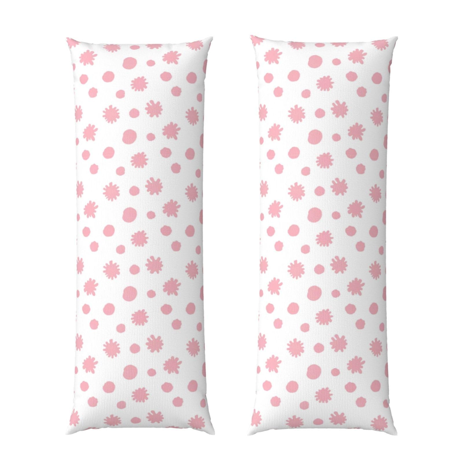 Body Pillow Cover 20x60 Cute Pink Cow Print, Soft Microfiber Long Pillowcase with Zipper Closure, Breathable Protector for Bedroom Sofa Couch Sleeping