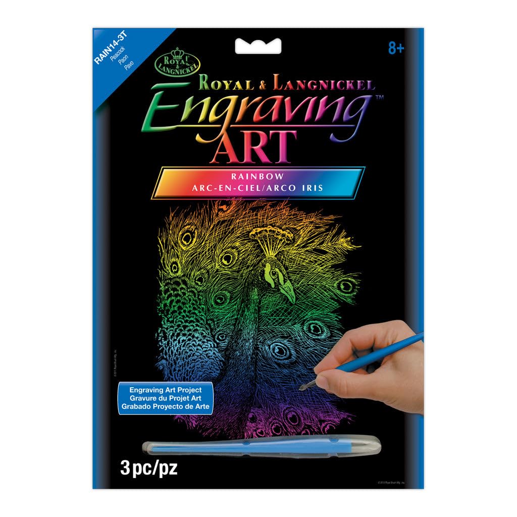 Royal & Langnickel Rainbow Engraving Art A4 Size Peacock Designed Painting Set