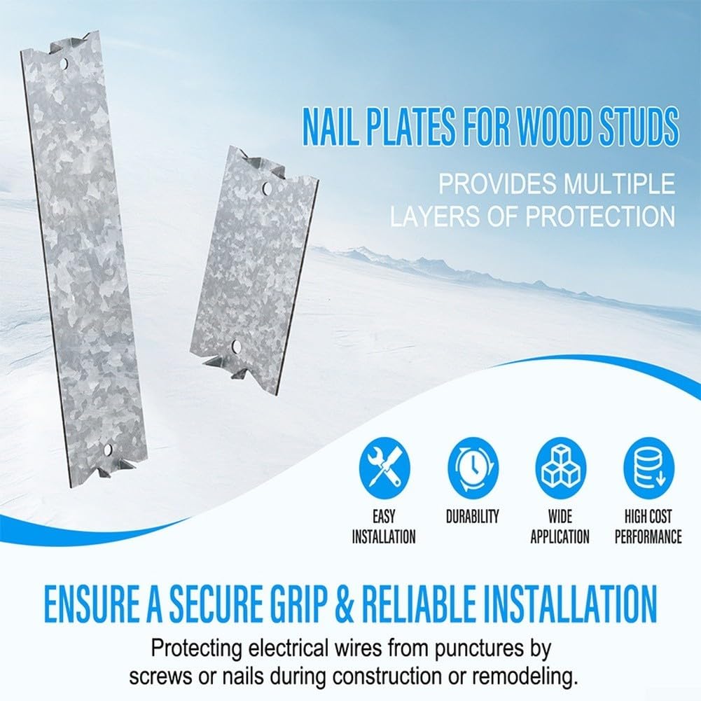 para placa Protección Clavos para madera 3 Pulgadas para acero Galvanizado(6i)