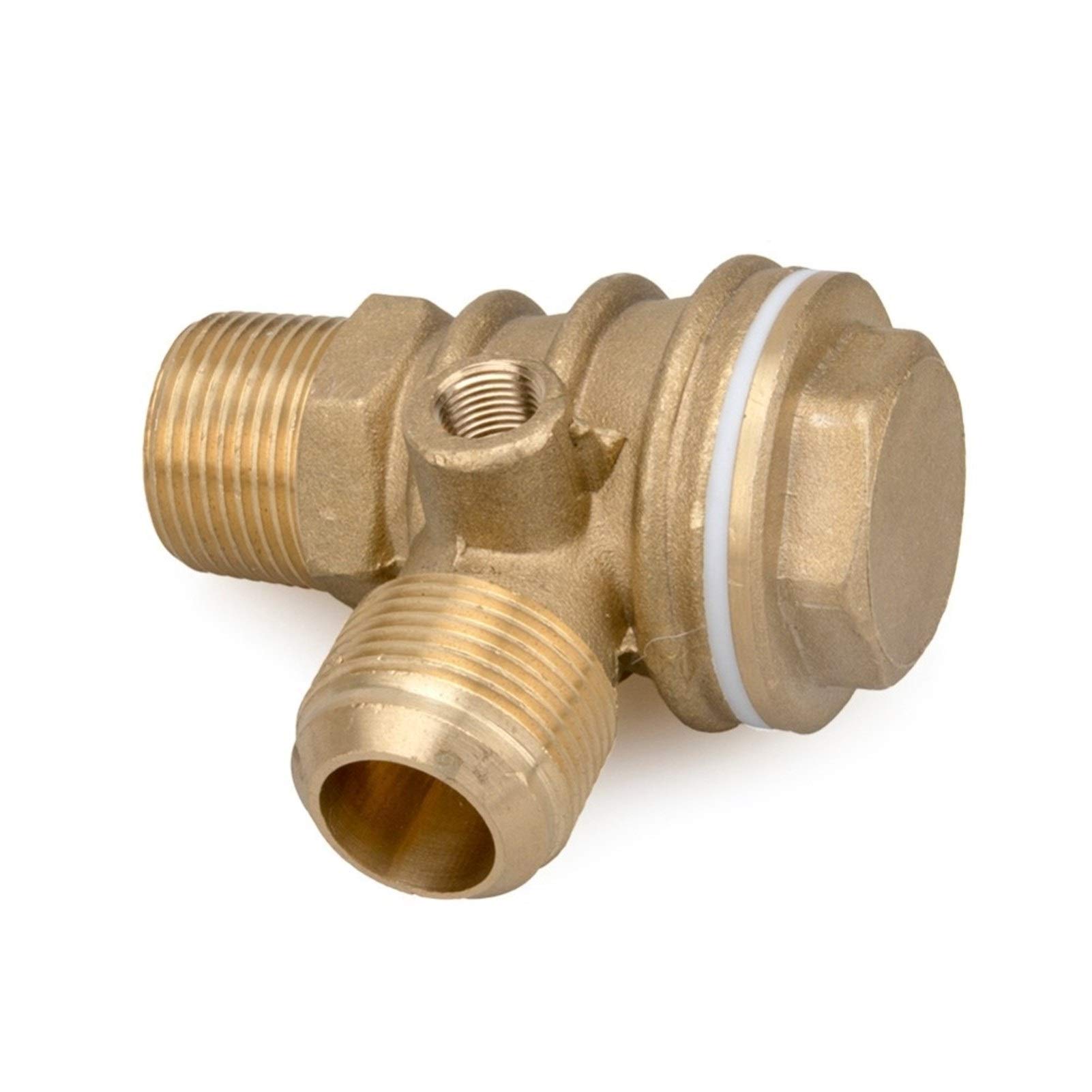Valvole di ritegno 1 pezzo in rame puro con dissipatore calore Valvola ritorno verticale a 3 porte/Connettore valvola for compressore d'aria Elevata durezza(26x10x26mm)
