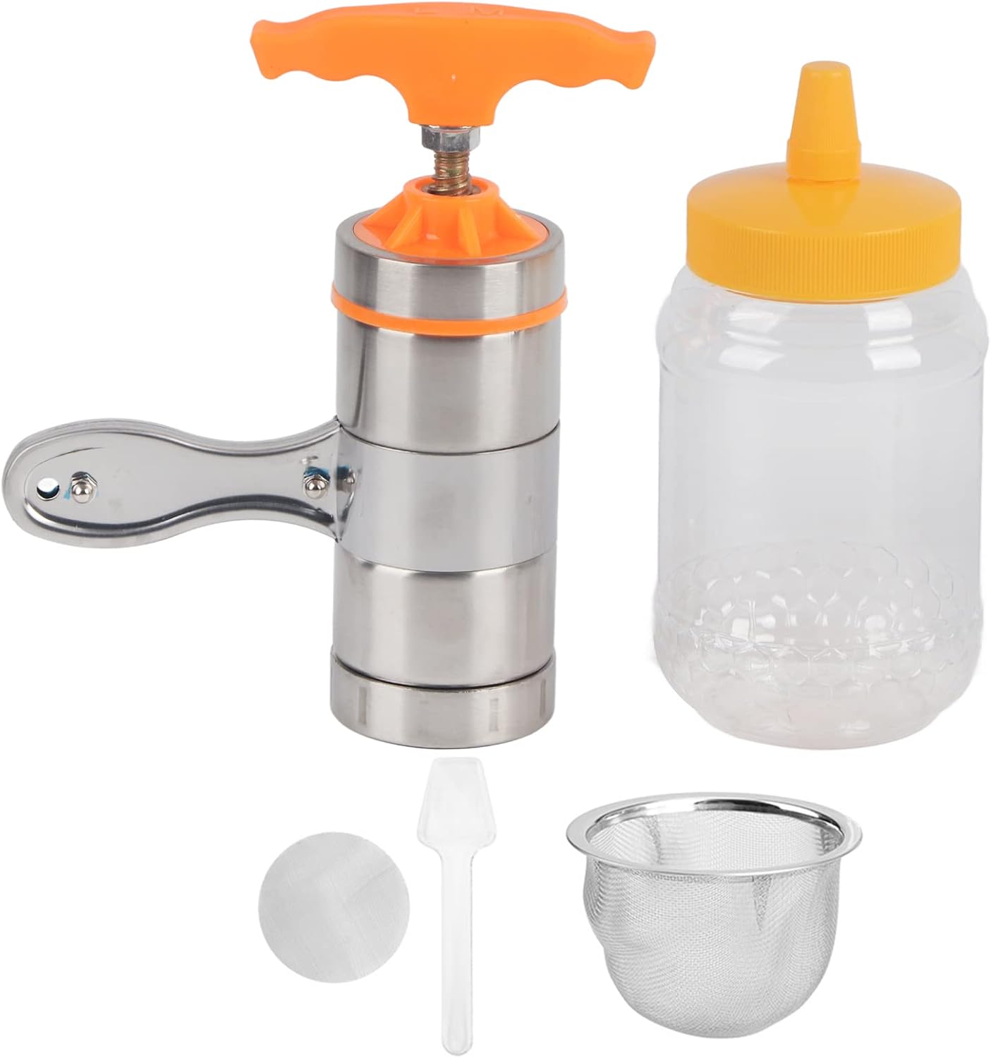 Gavigain Manual Honey Extractor,Stainless Steel Mini Portable Honey Manual Press Portable Stainless Steel Honey Extractor Portable Stainless Steel Honey Extractor