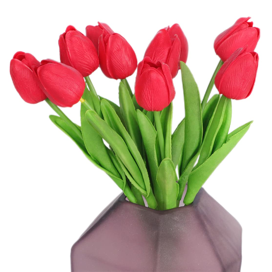 Artificial Flowers 20 Lifelike Bulb, Bright RED Perennial Fake Bulbs, Red Flowers Like Sunset Clouds, RED Impression, tulips bulbs