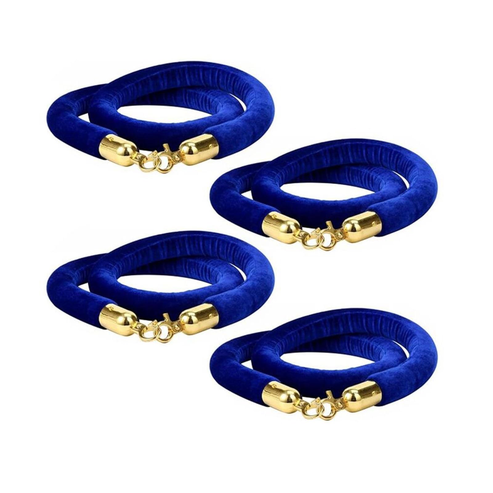 Corda per paletti, confezione da 4 cordini in velluto per paletti VIP, corda di sicurezza con gancio argentato da 150 cm, elegante separazione per feste, aree private sicure, decorazione per
