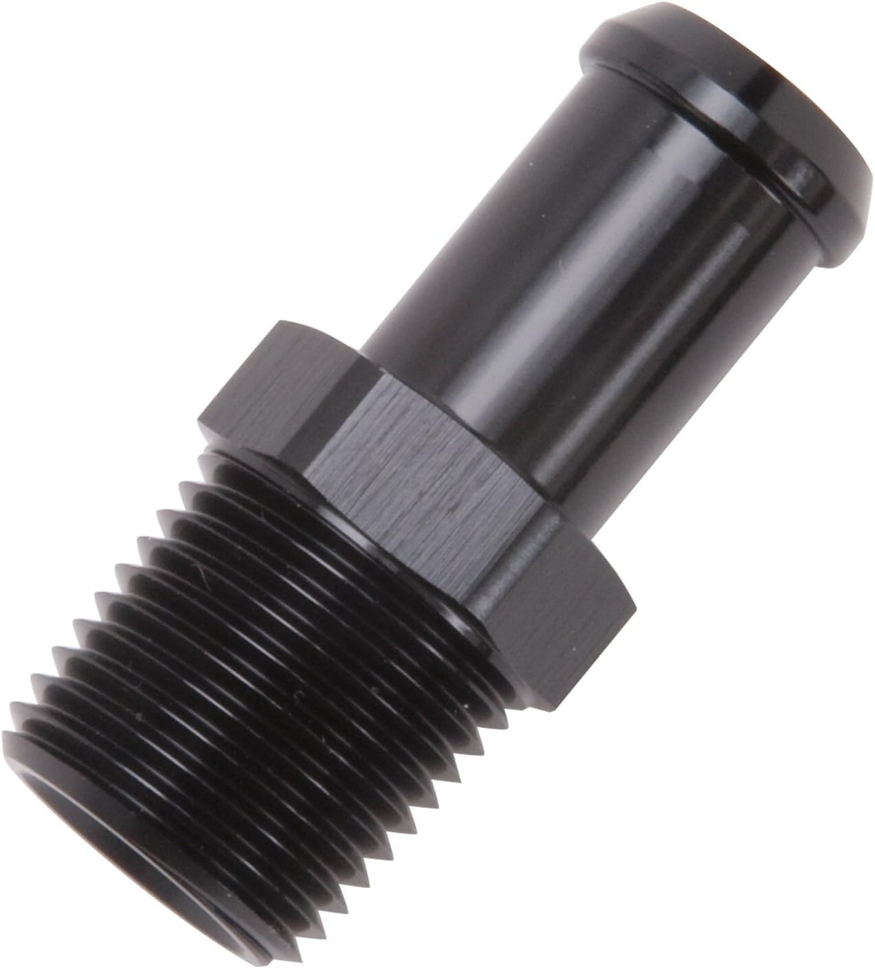 Edelbrock 8159 Heater Hose Fitting Straight 1/2 in. NPT and 5/8 in. Barb Black Heater Hose Fitting