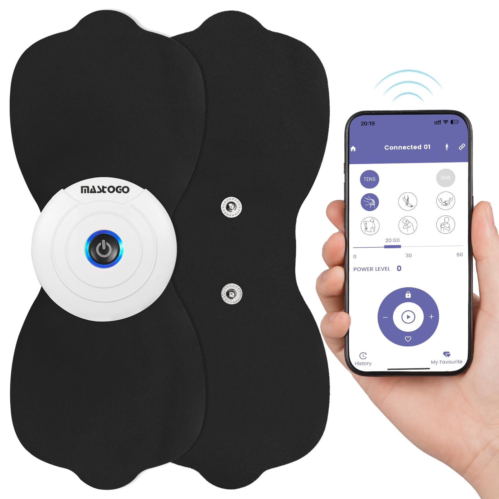 SM9187, Wireless TENS Unit Back Pain Relief Massager, Rechargeable TENS Machine, Muscle Stimulator Machine - Wireless TENS Unit Muscle Stimulator