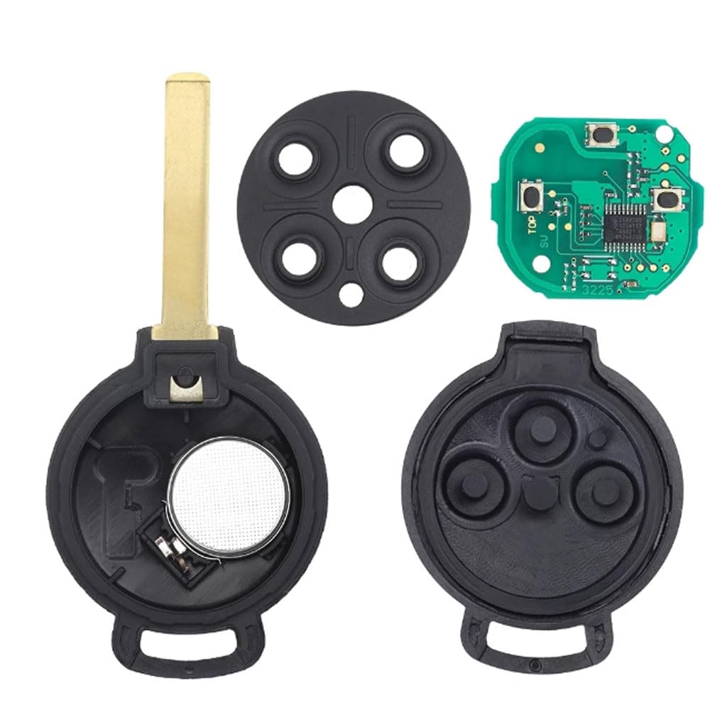 Per Mercedes Benz Smart Smart Fortwo 451 2007 2008 2009 2010 2011 2012 2013 Chiave remota per auto 3 pulsanti ID46 Chip 433Mhz